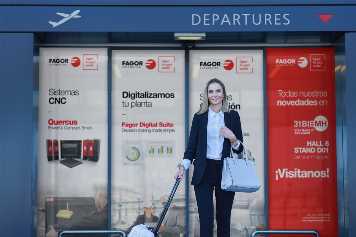 Diseño de carteles para aeropuerto Fagor automation BIEMH 2022